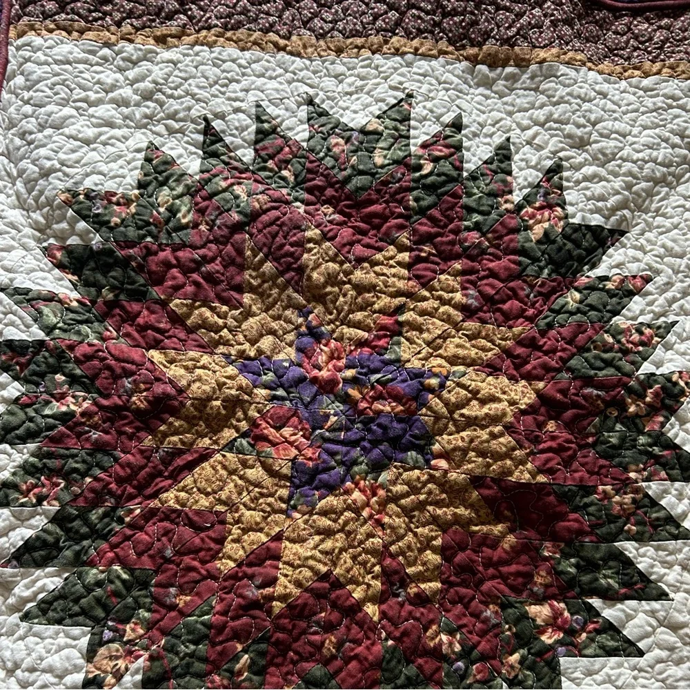 floral patchwork quilted pillow sham set